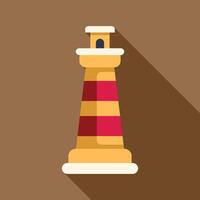 Tall lighthouse standing on a brown background, casting a long shadow vector