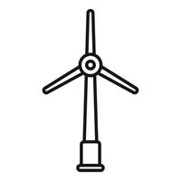 Simple icon of a wind turbine generating clean energy vector