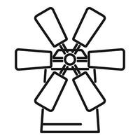 Windmill with six blades rotating generating green energy vector