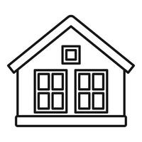 Two storey house facade drawing with attic window vector