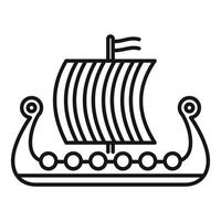Viking ship drakkar longship sailing with full sails vector