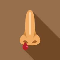 Nose with a drop of blood on it vector