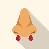 Human nose bleeding showing epistaxis symptom vector