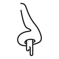 Human nose dripping mucus showing runny nose symptom vector