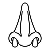 Human nose dripping snot minimalist line art icon vector