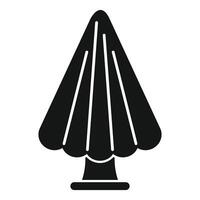 Black glyph style icon representing a coniferous tree vector