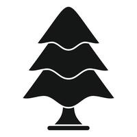 Black simple icon of fir tree growing in flat style vector