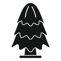Black glyph icon of a coniferous tree standing tall vector