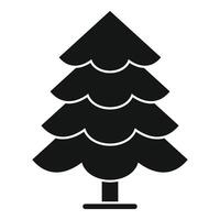 Black silhouette of a coniferous tree standing on a small podium vector