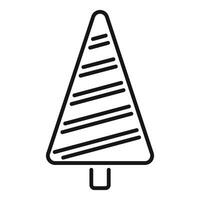 Minimalist christmas tree icon showing striped pattern vector