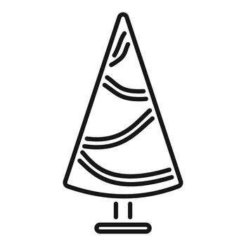 Minimalist christmas tree with curved lines design standing on a small base vector