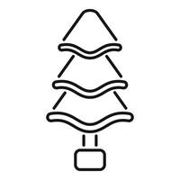 Minimalist christmas tree icon showing three branches growing from potted trunk vector