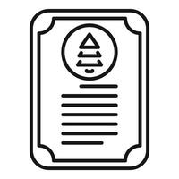 Christmas wish list document with decorated frame icon outline vector