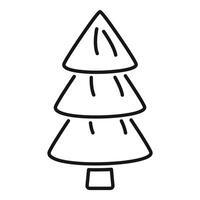 Simple line art drawing of a christmas tree icon vector
