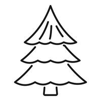 Simple line art drawing of a pine tree for christmas vector