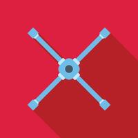 Cross wheel wrench lying on red background vector
