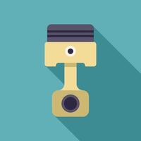 Engine piston working with long shadow flat design style vector