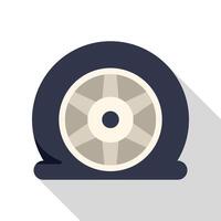 Flat tire icon representing car trouble and roadside assistance vector