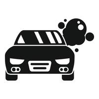 Black car getting washed with soap suds icon vector