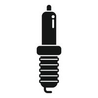 Black glyph style icon representing a spark plug for combustion engines vector