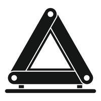 Emergency stop sign is folded for storage in car trunk vector
