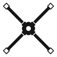 Cross wrench tool for unscrewing nuts icon vector