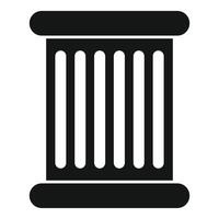 Black glyph icon of a column representing history and architecture vector