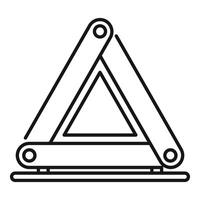 Folding portable warning triangle for emergency stop sign vector