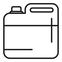 Plastic canister containing dangerous liquid with handle for carrying vector