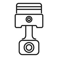 Engine piston connecting rod pushing upwards line art icon vector