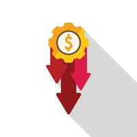 Money production system generating decreasing income streams vector