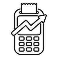 Credit card machine showing growth with upward arrow vector