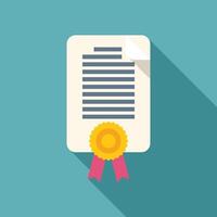 Official document with gold seal and red ribbon awarding success vector