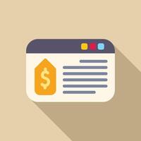 Web page showing price tag with dollar sign for online shopping and e commerce purchases vector
