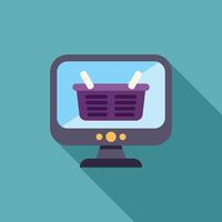Computer screen showing shopping basket online digital purchase concept vector