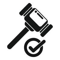 Judge gavel giving a verdict with check mark icon vector