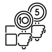 Businessman choosing ten points option over five points vector