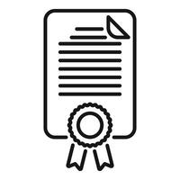 Official document with stamp and ribbon icon showing agreement vector