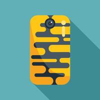 Yellow smartphone showing abstract design on back vector