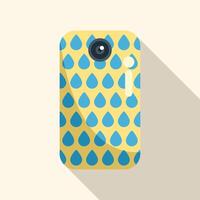 Yellow smartphone case showing raindrops pattern vector