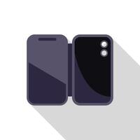 Modern smartphone with folding screen is lying with display turned up vector
