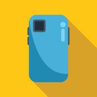 Modern smartphone lying on yellow background with long shadow vector