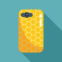 Yellow honeycomb pattern printed on smartphone case vector