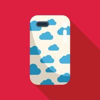 Smartphone case showing blue clouds pattern on red background vector