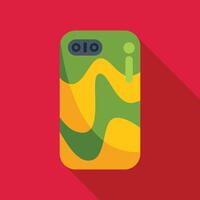 Green and yellow abstract pattern phone case vector