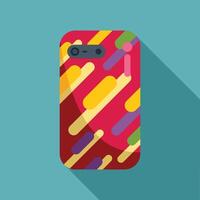 Colorful abstract phone case protecting mobile phone with long shadow vector