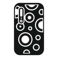 Smartphone showing modern triple camera design with geometric pattern vector
