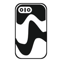 Smartphone case showing wavy black and white design vector