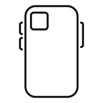 teléfono inteligente espalda lado con botones demostración minimalista icono vector