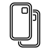 Two smartphones connecting wirelessly with nfc technology vector